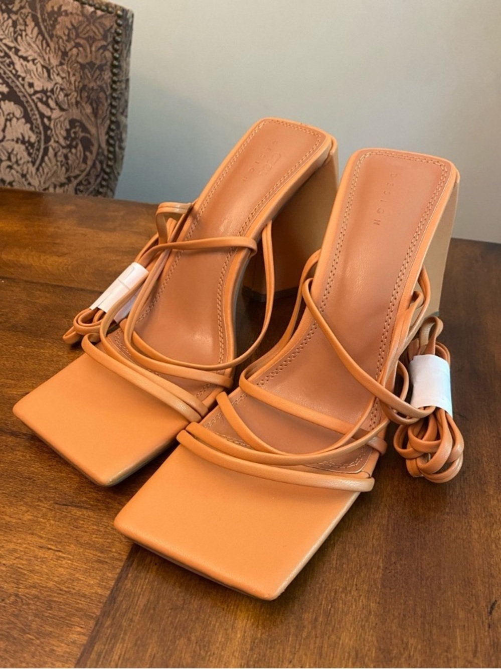 ASOS Women’s Strappy Square-Toe Heels in Tan